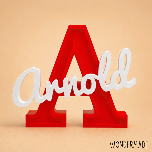 Wondermade Signature Centerpiece Letter A - Personalised 3D Display Decorative Plaque Singapore