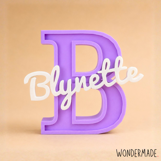 Wondermade Signature Centerpiece Letter B - Personalised 3D Display Decorative Plaque Singapore
