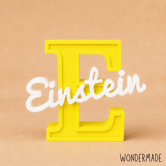 Wondermade Signature Centerpiece Letter E - Personalised 3D Display Decorative Plaque Singapore