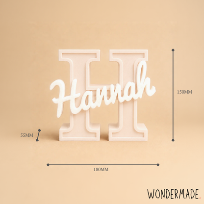 Wondermade Signature Centerpiece Letter H Dimensions - Personalised 3D Display Decorative Plaque Singapore