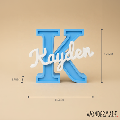 Wondermade Signature Centerpiece Letter K Dimensions - Personalised 3D Display Decorative Plaque Singapore