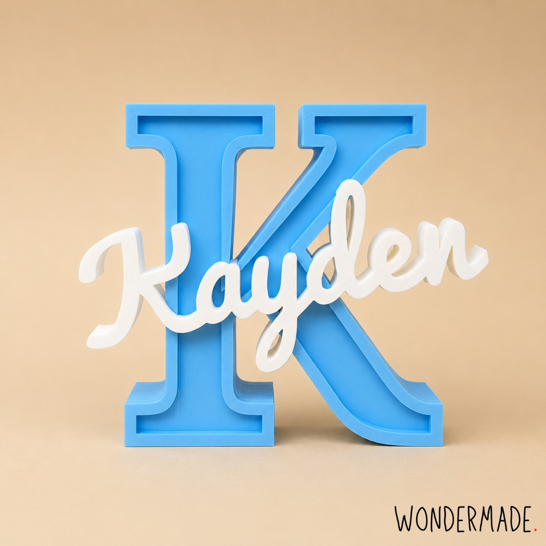 Wondermade Signature Centerpiece Letter K - Personalised 3D Display Decorative Plaque Singapore
